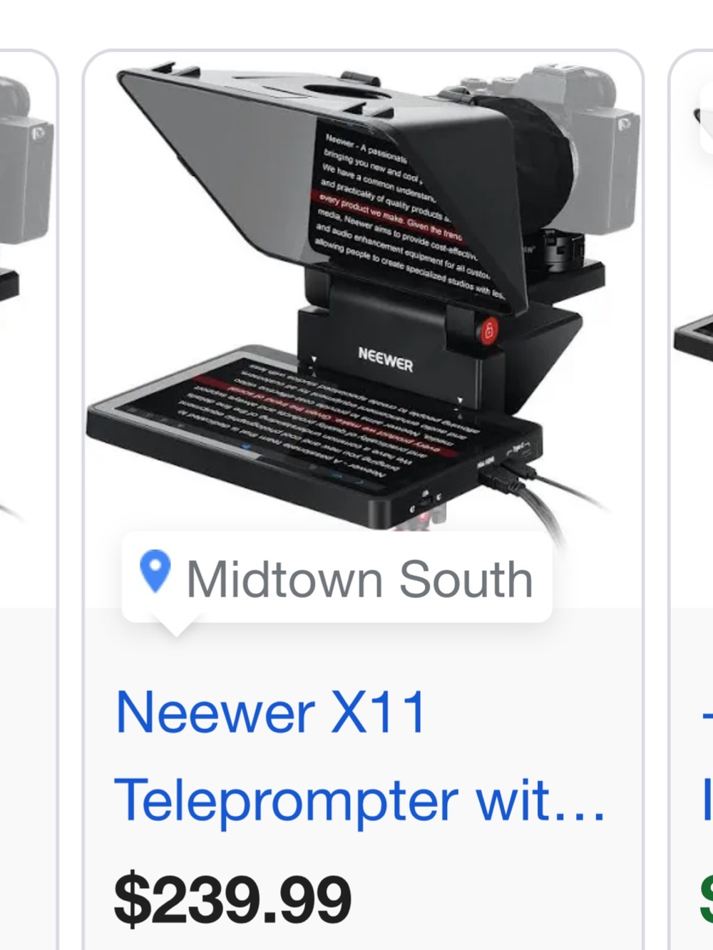 Neewer X11 Black Teleprompter for DSLR & Mirrorless Cameras